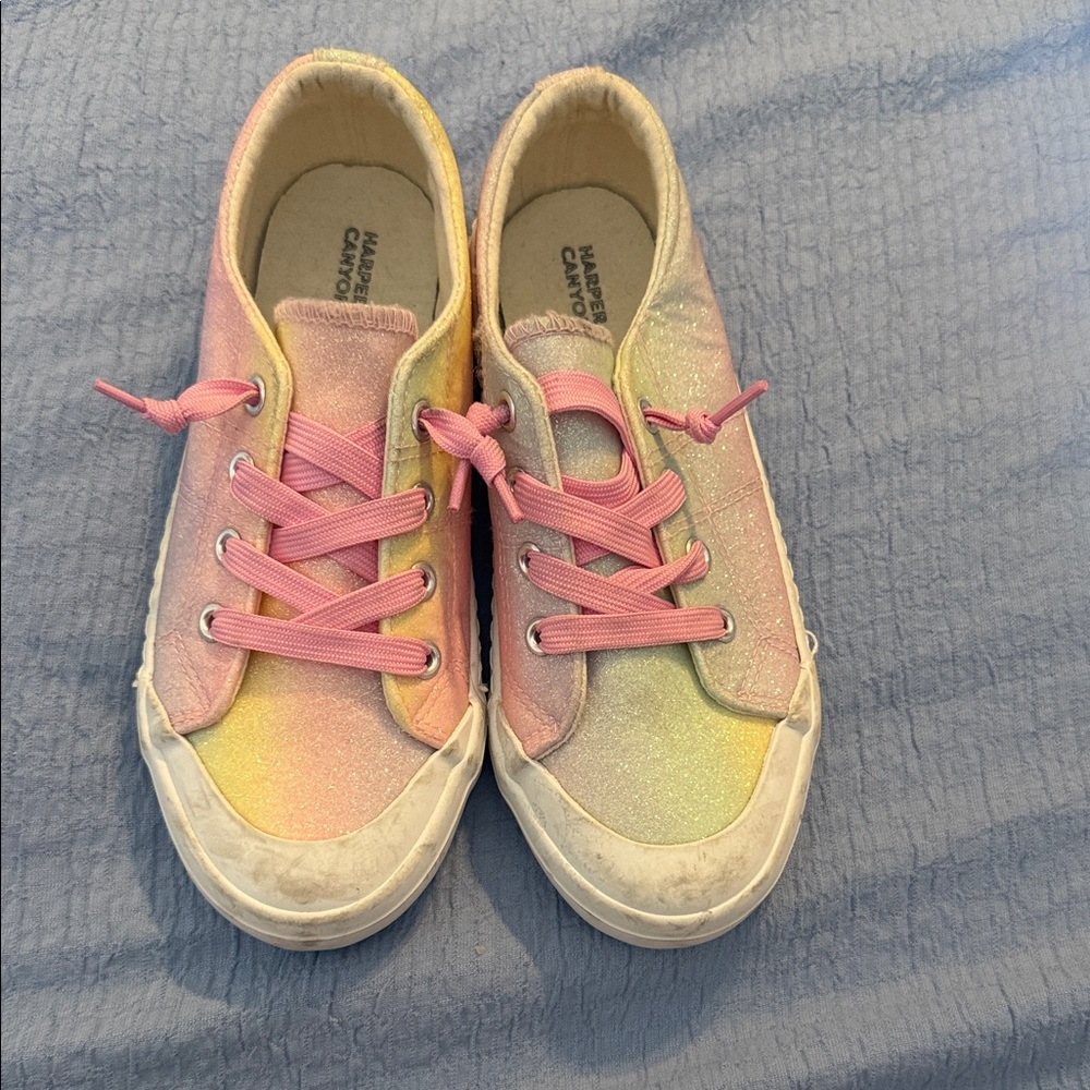 Harper Canyon Kids Sneakers - Pink and Yellow